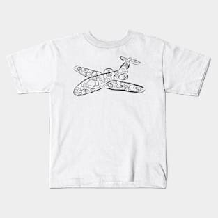 Airplane Line Drawing Kids T-Shirt